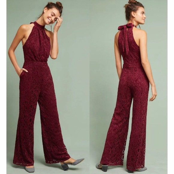Anthropologie Pants - *ANTHROPOLOGIE* Et:twa Lace Halter Jumpsuit